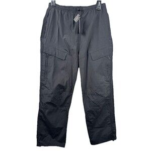 LCKR NWT Black Relaxed Fit Pants Mens Small Drawstring Waist Snap Pockets